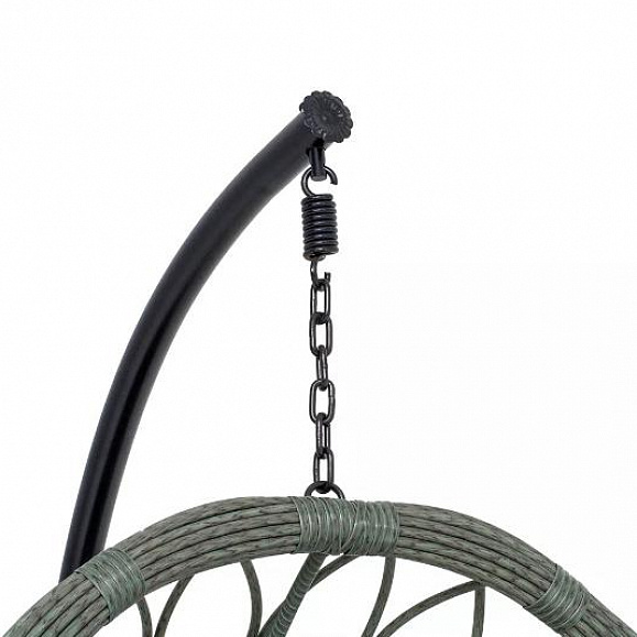 Подвесное кресло Венеция 4SIS из искусственного ротанга, цвет серый с бежевой подушкой фото 3