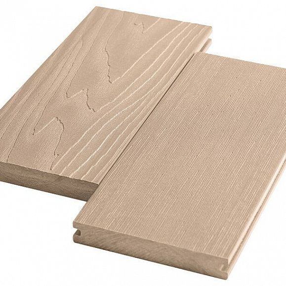 Террасная доска Экодэк Брайт Массив 3D, цвет Пшеничный фото 1