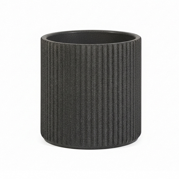 Кашпо TERRAFAKTURA Рифлоу D40H40 Базальт фото 4