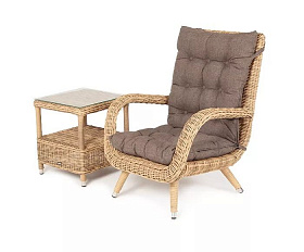 Лаунж-зона Толедо 4SIS из искусственного ротанга, цвет соломенный