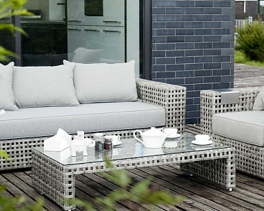 Лаунж-Зона Тито 4SIS из искусственного ротанга, цвет серый