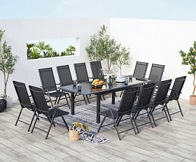 Комплект обеденной мебели Nora-Andy 12R Brafritid антрацит/серый, алюминий