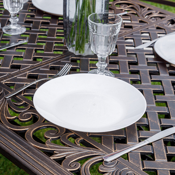 Обеденный комплект Wilhelm Royal Family из литого алюминия на 6 персон. Прямоугольный стол фото 4