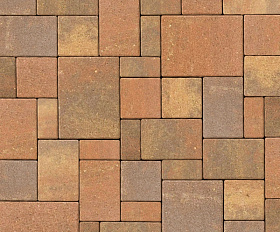 Тротуарная плитка Нобетек Новый город квартет 4НГК6Ф Колормикс №27 Карамель