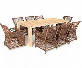 Обеденная группа Витория 4SIS из искусственного ротанга, цвет коричневый