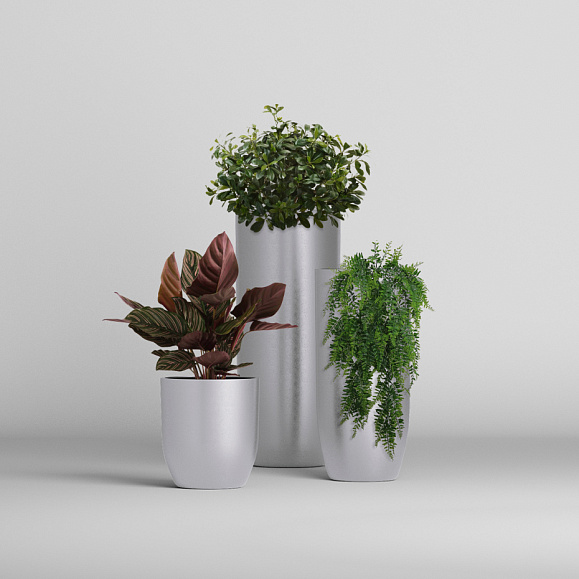 Кашпо Concretika Йар D40H44 Силвер фото 5