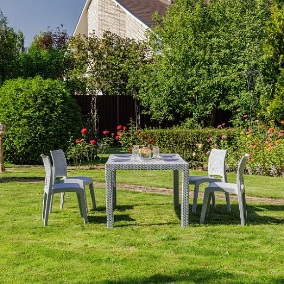 Обеденный комплект July S Royal Family из пластика, цвет светло-серый фото 3