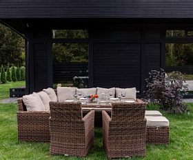 Угловой комплект Zorro Plus Double Royal Family из искусственного ротанга, цвет коричневый