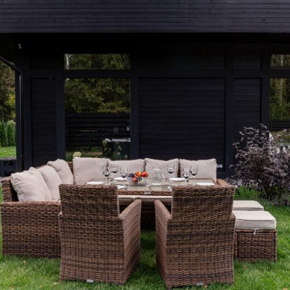 Угловой комплект Zorro Plus Double Royal Family из искусственного ротанга, цвет коричневый фото 4