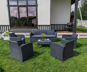 Обеденный комплект Lana XL Royal Family из пластика, цвет графит