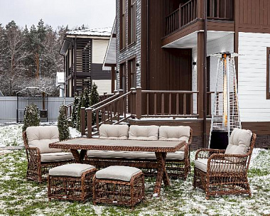 Обеденный комплект Albert Royal Family из искусственного ротанга, цвет коричневый