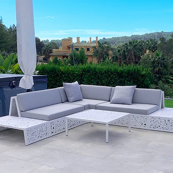 Модульный диван Vitgarden Lounge Set Bianco из базальта, цвет белый фото 2
