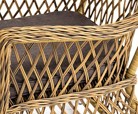 Обеденная группа Эспрессо-80 L 4SIS из искусственного ротанга, цвет соломенный