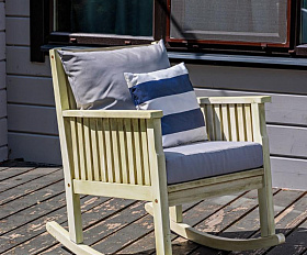 Кресло качалка Natali Royal Family из акации, цвет белый