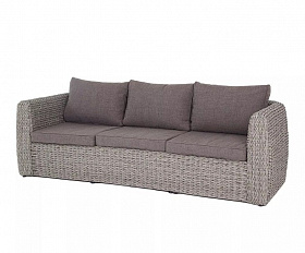Диван трехместный Кальяри 4SIS из искусственного ротанга (гиацинт), цвет серый