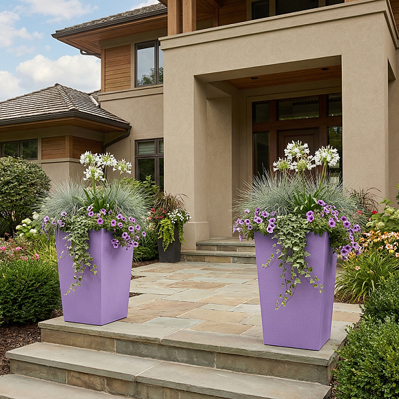 Кашпо Concretika Коник 40x40x70 Лаванда 300 6035 фото 1