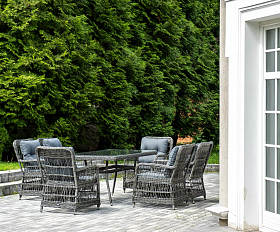 Обеденная Цесена 4SIS группа плетеная из искусственного ротанга, цвет графит