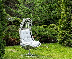 Севилья кресло-кокон из искусственного ротанга, цвет светло-серый