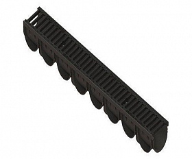 Лоток водоотводный Standartpark ЛВ-10.14.10-ПП пластиковый с решеткой щелевой чугунной кл. С (к-т)