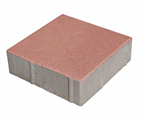 Тротуарная плитка 342 Механический завод Квадрат 200х200х80 мм, Красный