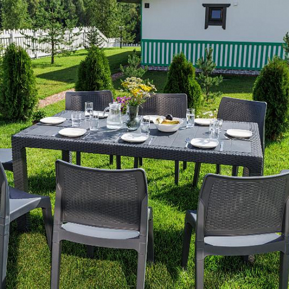 Обеденный комплект July L Royal Family из пластика, цвет графит фото 4