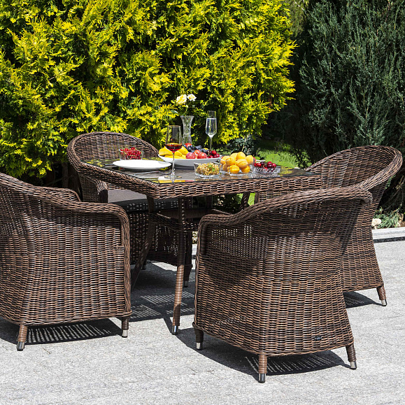 Равенна плетеное кресло из искусственного ротанга, цвет коричневый фото 3