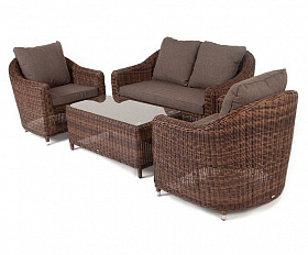 Лаунж-зона Кон Панна 4SIS из искусственного ротанга, цвет коричневый