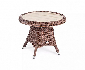 Кофейный столик Равенна 4SIS из искусственного ротанга, цвет коричневый
