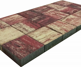 Тротуарная плитка Лидер 40 Квадрат Color Mix 60 мм Яшма