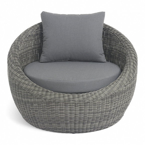 Барселона кресло из искусственного ротанга, цвет графит фото 3