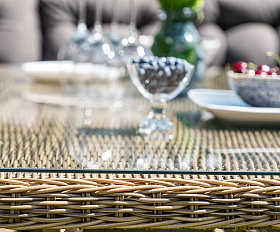 Латте плетеный стол из искусственного ротанга 160х90см, цвет соломенный