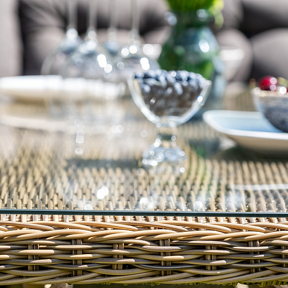 Латте плетеный стол из искусственного ротанга 160х90см, цвет соломенный фото 7