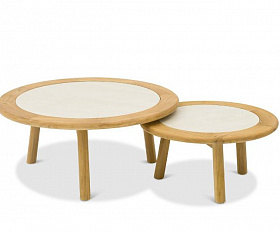 Комплект лаунж мебели Avesta Brafritid стол тик, серый/песочный, тик/алюминий/веревка