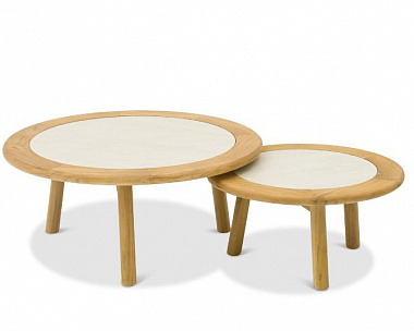 Комплект лаунж мебели Avesta Brafritid стол тик, серый/песочный, тик/алюминий/веревка