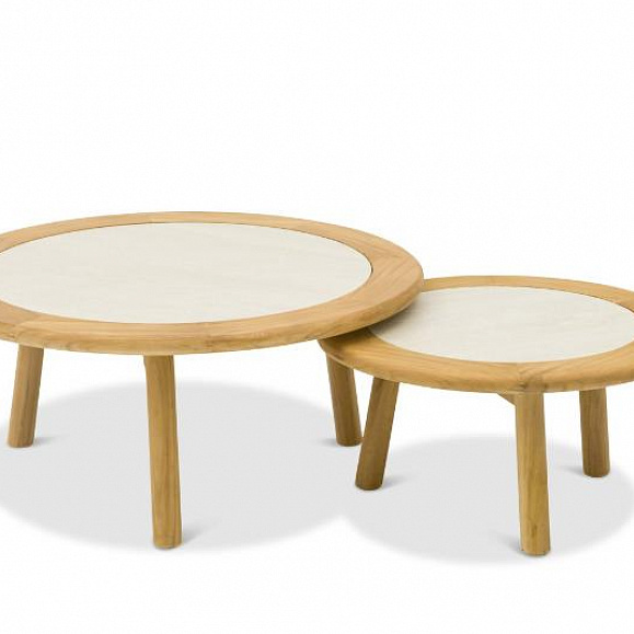 Комплект лаунж мебели Avesta Brafritid стол тик, серый/песочный, тик/алюминий/веревка фото 5