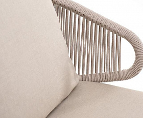 Лаунж-зона Милан 4SIS 4-местная плетеная из роупа (веревки), каркас алюминиевый белый, роуп бежевый