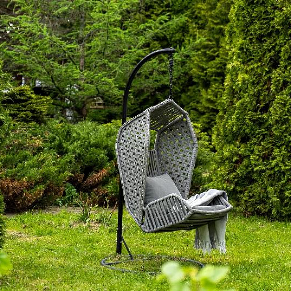 Подвесное кресло Капри 4SIS из искусственного ротанга, цвет серый фото 9