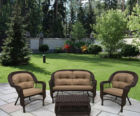 Плетеный комплект для отдыха LV-520BB Вrown/Beige