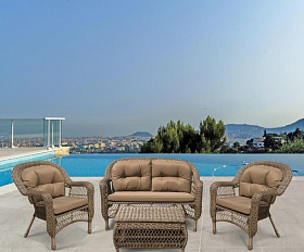 Плетеный комплект для отдыха LV-520BB Beige/Beige