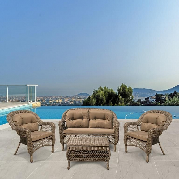 Плетеный комплект для отдыха LV-520BB Beige/Beige фото 2