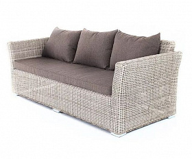Диван трехместный Капучино 4SIS из искусственного ротанга, цвет бежевый