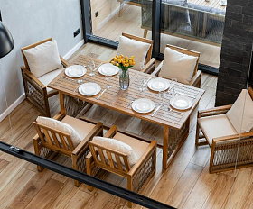 Обеденный комплект Grand Michelle Royal Family из дерева, цвет бежевый