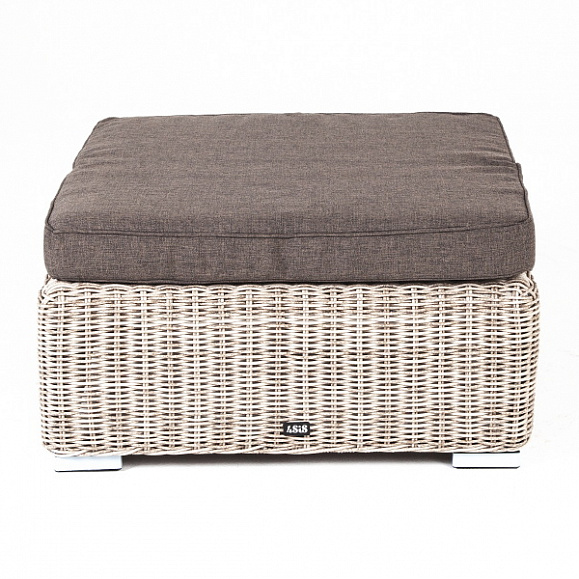 Лунго плетеная оттоманка с подушкой, цвет бежевый фото 3