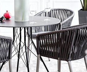 Конте интерьерный стол из HPL круглый Ø90см, цвет серый гранит