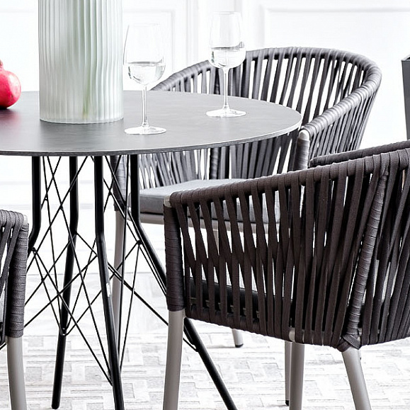 Конте интерьерный стол из HPL круглый Ø90см, цвет серый гранит фото 3