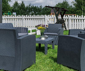 Обеденный комплект Lana XL Royal Family из пластика, цвет графит