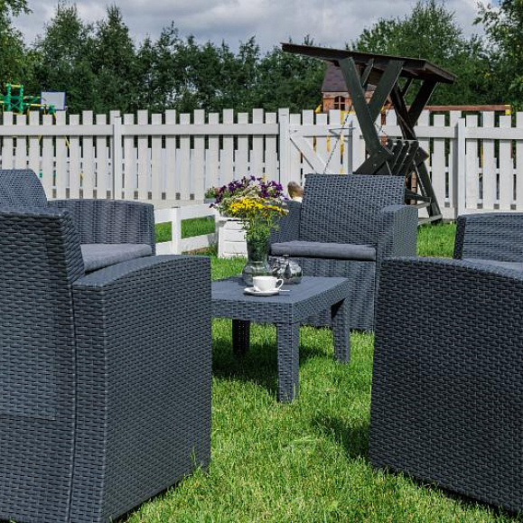 Обеденный комплект Lana XL Royal Family из пластика, цвет графит фото 5