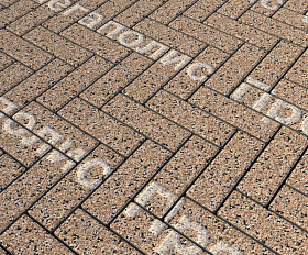 Тротуарная плитка Выбор Паркет Б.4.П.6 Стоунмикс Кремовый с черным