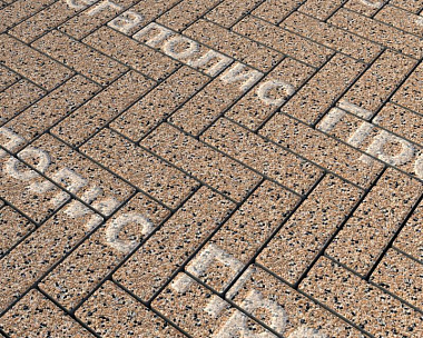 Тротуарная плитка Выбор Паркет Б.4.П.6 Стоунмикс Кремовый с черным