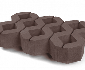 Тротуарная плитка Нобетек Газонная решетка 1РД10 коричневая